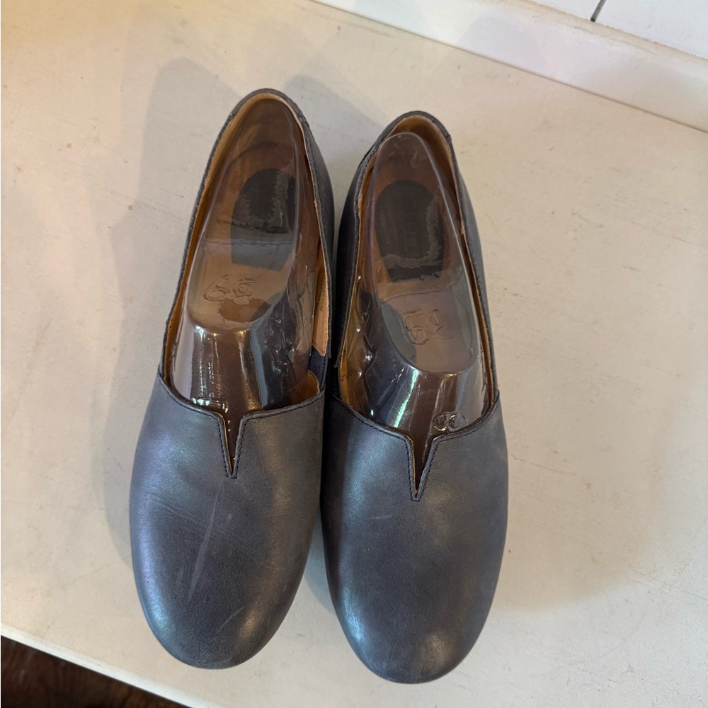 Born Gray Leather Flats